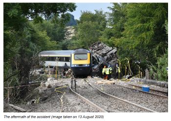 ABERDEENSHIRE DERAILMENT - AFTERMATH OF INCIDENT