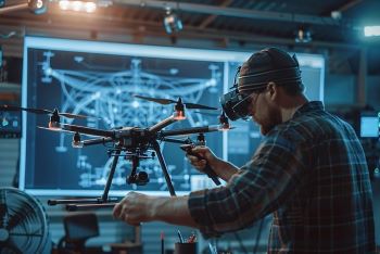 AI GENERATED IMAGE DRONE ENGINEER HEADSET