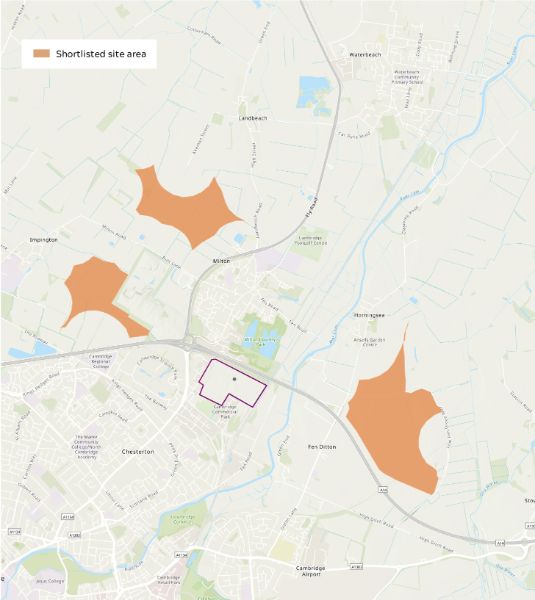 AW Cambridge WWTw proposed site areas map 1