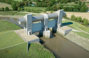 Bridgwater tidal barrier design visualisation
