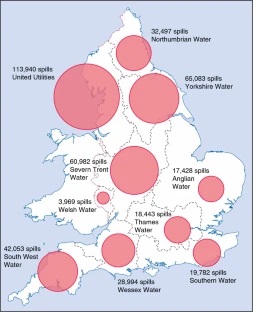 Discharge of raw sewage  untreated wastewater into rivers  coastal waters England 2020