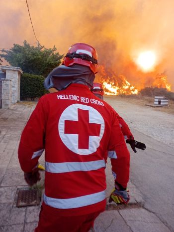 FIREFIGHTER WILDFIRE HELLENIC RED CROSS