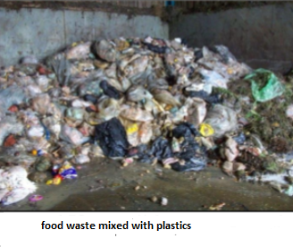 FOOD WASTE MIXED WITH PLASTICS