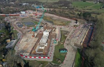 LITTLEBOROUGH FLOOD DEFENCE SCHEME CONSTRUCTION AERIAL VIEW MAY 2025