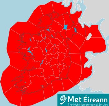 MET EIREANN RED WEATHER WARNING STORM EOWYN