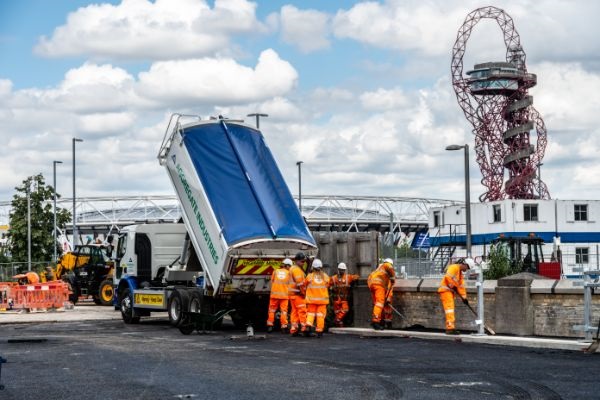 Waste  plastic road surface