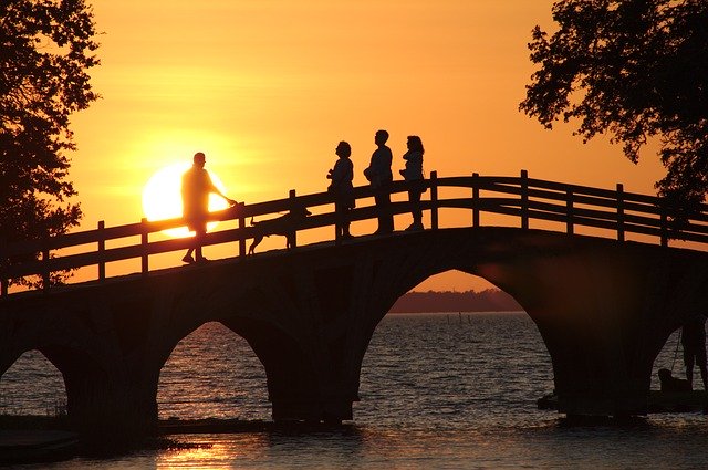 sunset water