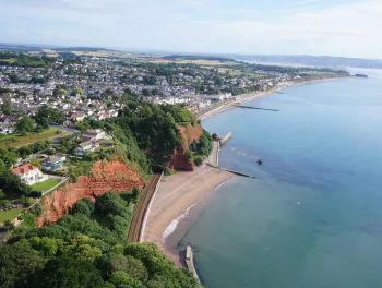 Network Rail - aerial view of Coryton Cove and Kennaway Tunnel near Dawlish