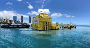 OceanEnergy OE35 wave energy device in Hawaii