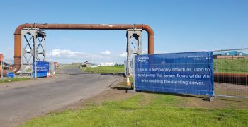 Scottish Water - temporary overground sewer pipe bridge