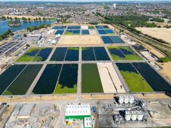 THAMES WATER Aerial view of Coppermills Water Treatment Works