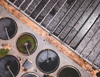 WASTEWATER TREATMENT WORKS GENERIC AERIAL VIEW