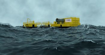 WEDUSEA rough Sea render OceanEnergy OE35 wave energy