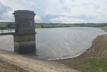 YORKSHIRE WATER SCOUT DIKE RESERVOIR LOW WATER LEVELS JUNE 25