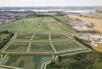 YORKSHIRE WATER artist impression completed wetland at south elmsall wwtw