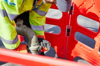 YORKSHIRE WATER colleagues working on site