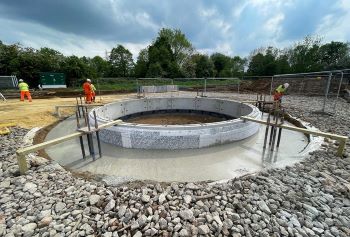 YORKSHIRE concrete pour around storm storage tank