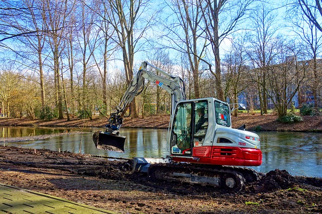 excavator  river
